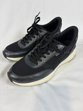 Kizik Paris Sneakers Black Knit Leather Size 8.5 Lightweight Comfort